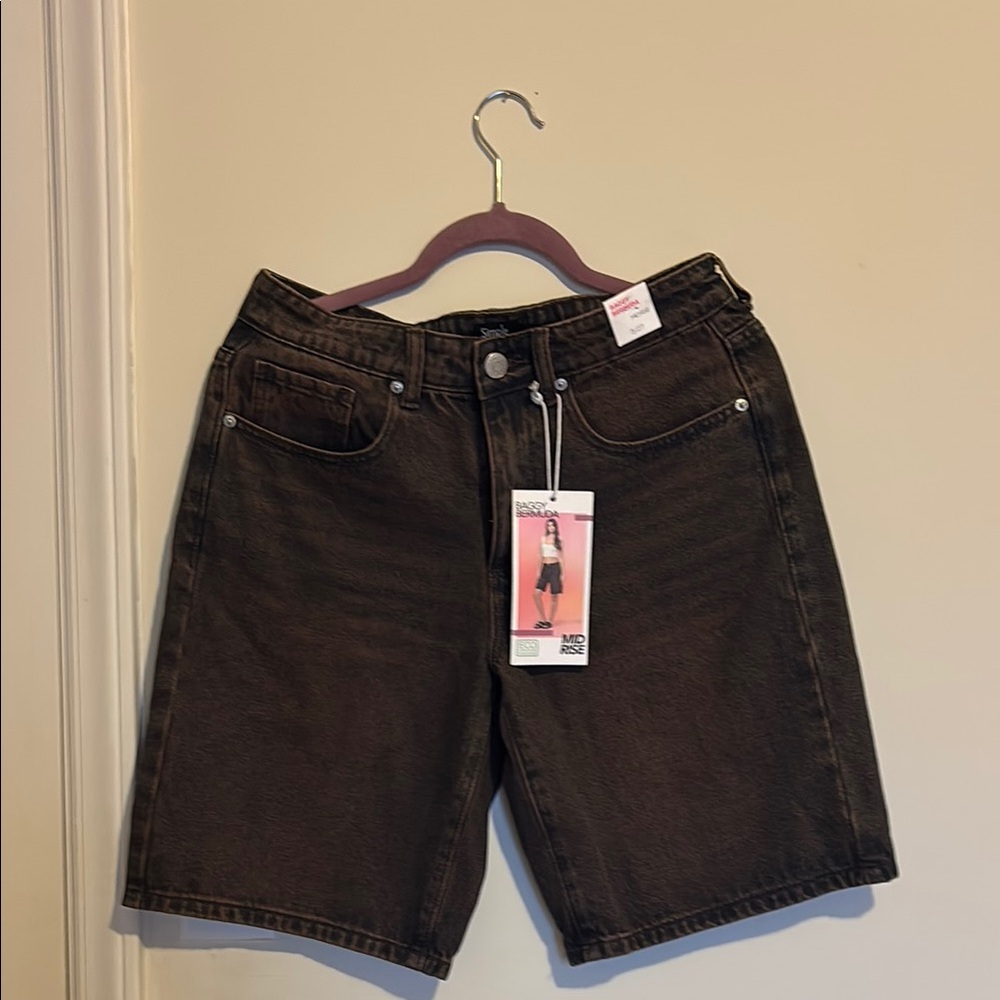 Black Denim Shorts